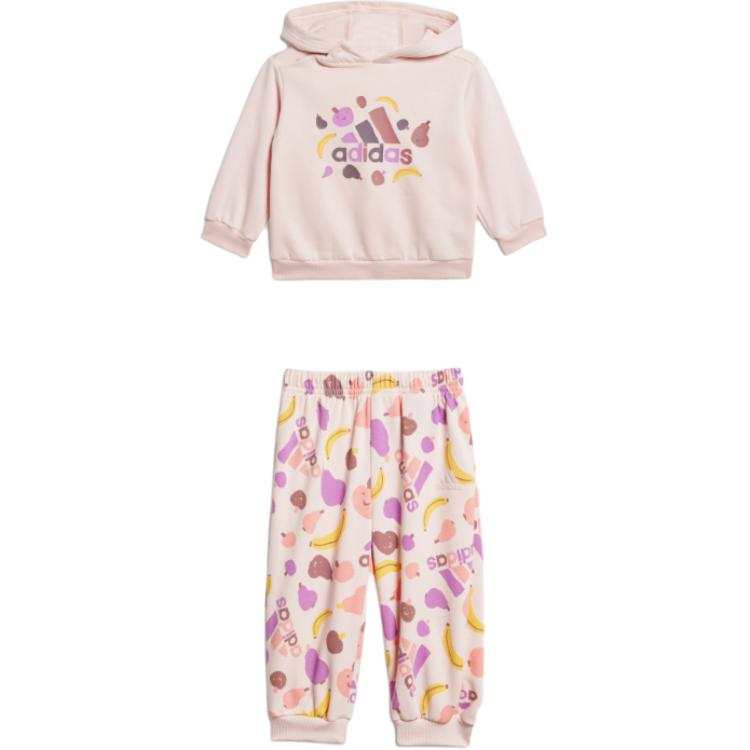Adidas Adidas Casual Sportswear ESSENTIALS PRINT JOGGER SET Sand Brown Pink Teenagers