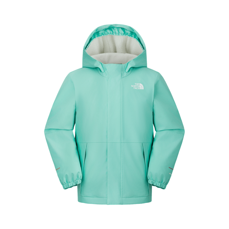 THE NORTH FACE Windbreaker Jacket Waterproof Thermal Fleece Lined Hooded Hard Shell Cyan Children Aged 3 7 Years Old