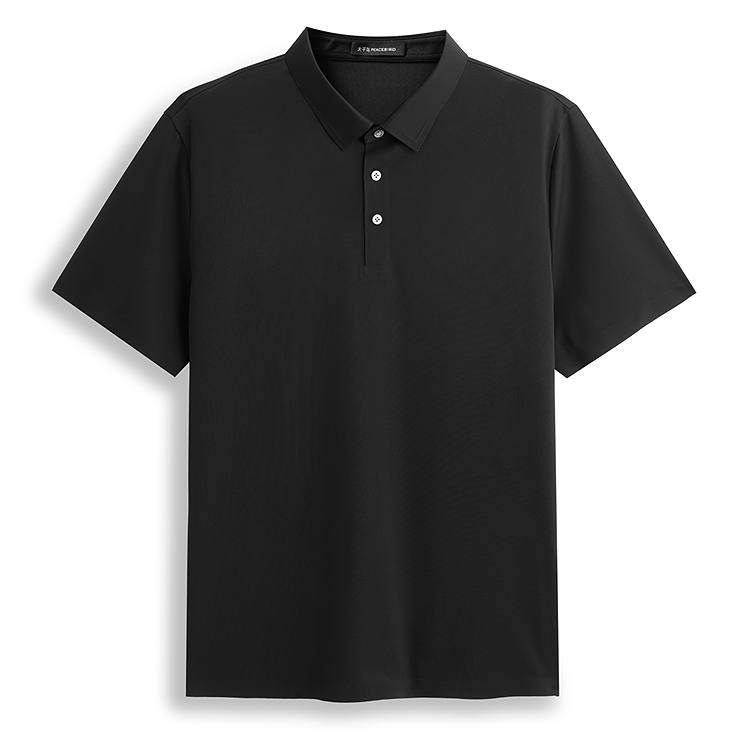PEACEBIRD MEN Polo Shirts Men's Black 1 Polo Collar Moderate Straight Fit
