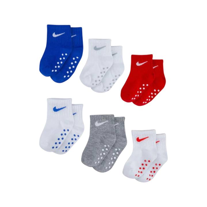 Nike Nike Socks 6 Pack 6 Pack Blue White+White Gray+Red White+White Blue+Gray White+White Red Infant And Toddler