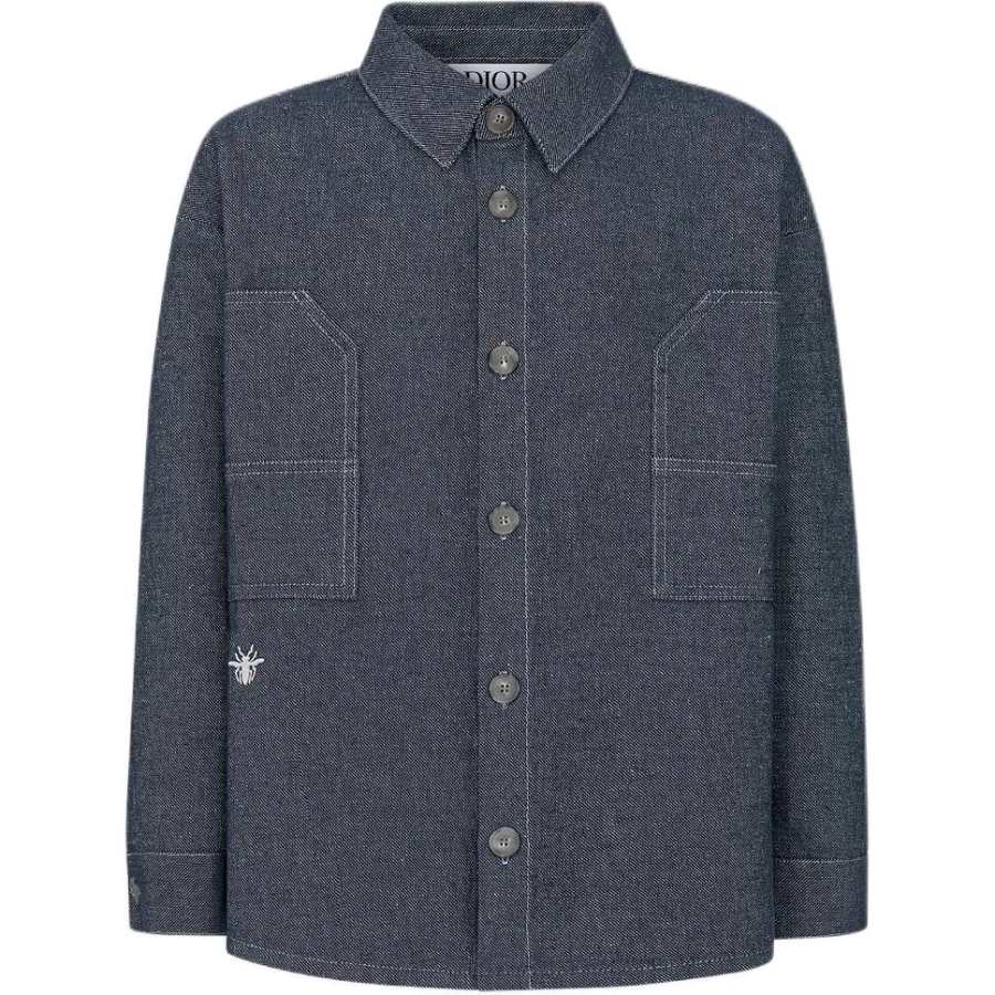DIOR DIOR SS25 Solid Color Shirt Spring Fall Kids' Blue