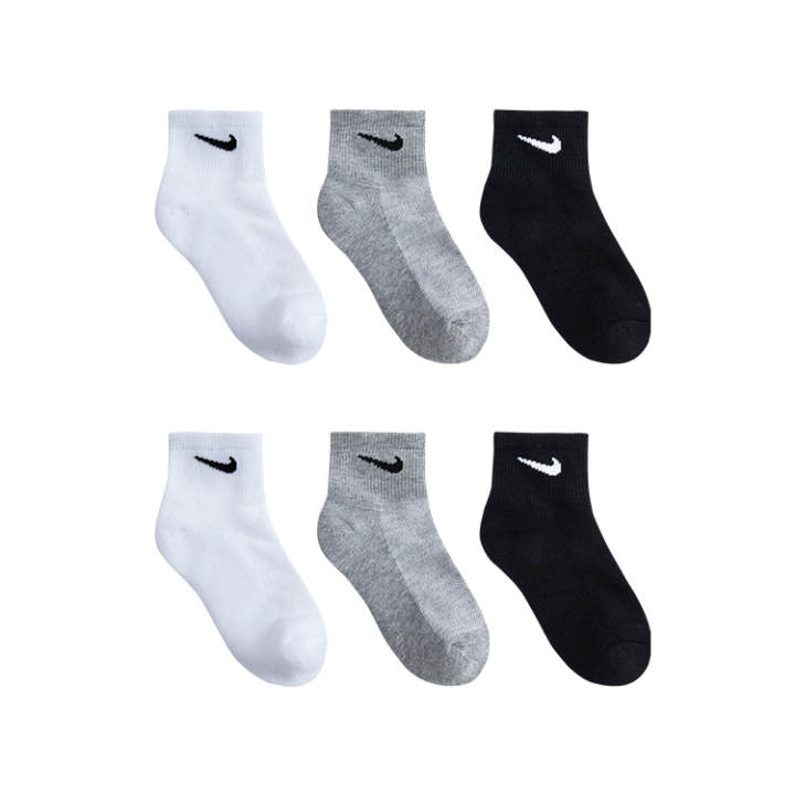 Nike Nike Ankle Socks 6 Pack White/Mountain Gray Children Aged 3 7 Years Old