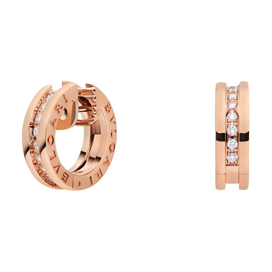 BVLGARI B.Zero1 Series Earrings Unisex Rose Gold