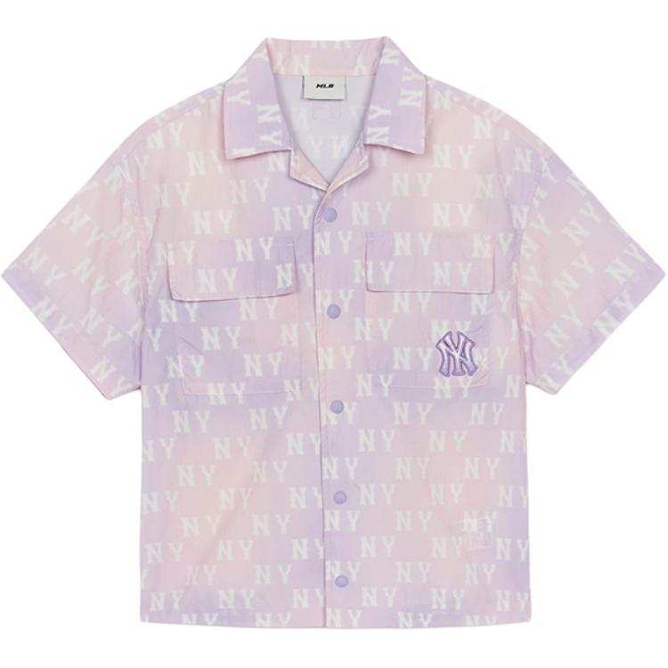 MLB KIDS New York Yankees All Over Print Kids' Top Summer Children Aged 3 7 Years Old Light Purple