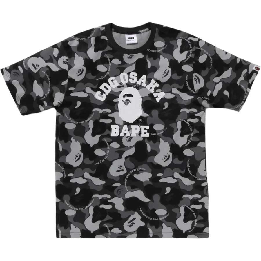 A BATHING APE Bape X Cdg Osaka Camo College Tee SS25