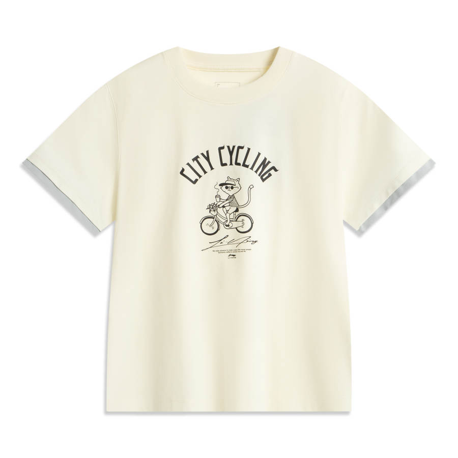Li-Ning Li Ning Sports Life Collection T Shirt Women's Mother Of Pearl White