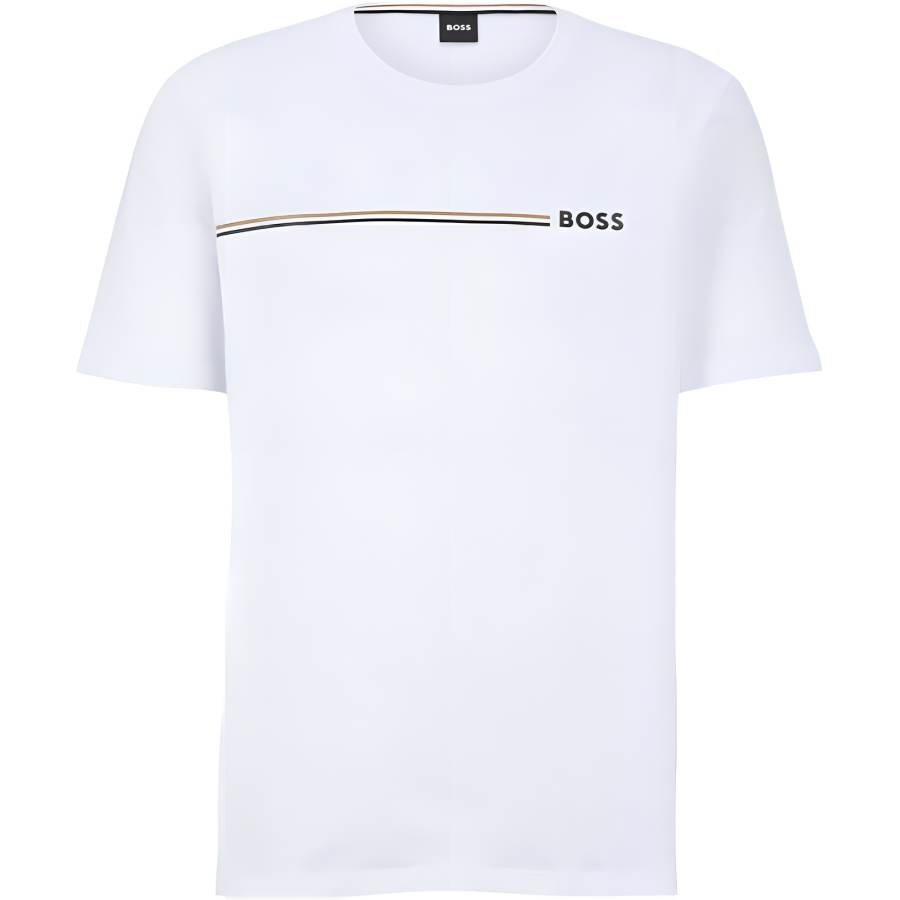 HUGO BOSS T Shirts Men's White Crew Neck Moderate Straight Fit