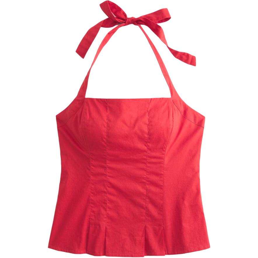 Hollister/ Camisoles Women's Red Lace Up Moderate Halter Neck
