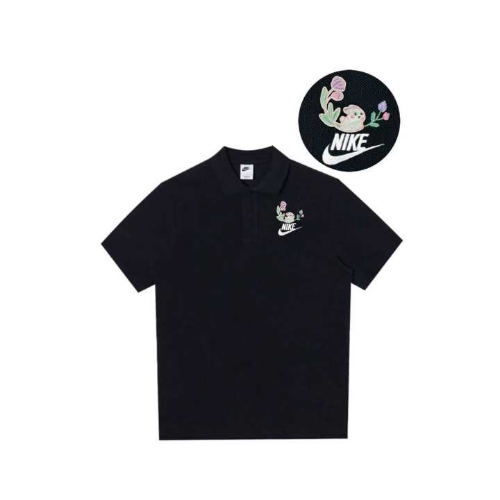 Nike Nike Polo Shirts Unisex Black Polo Collar Moderate Straight Fit