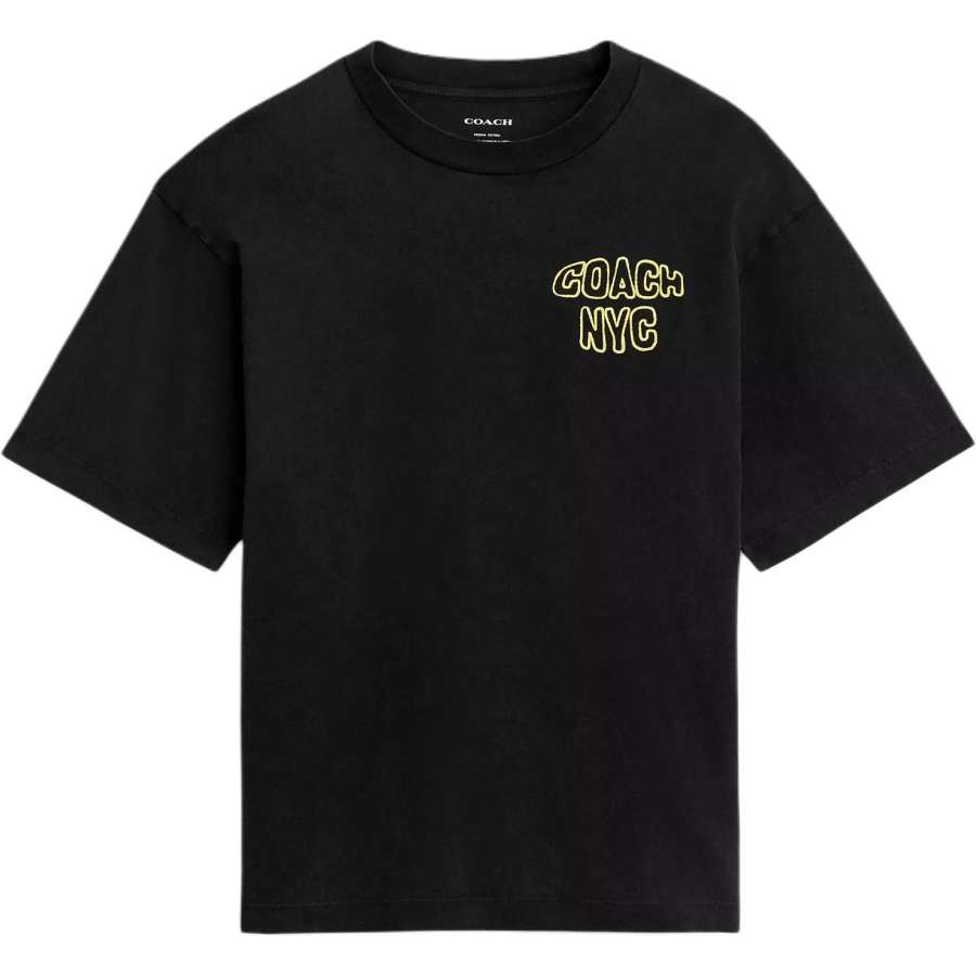 COACH COACH T Shirts Men's Black Crew Neck Moderate