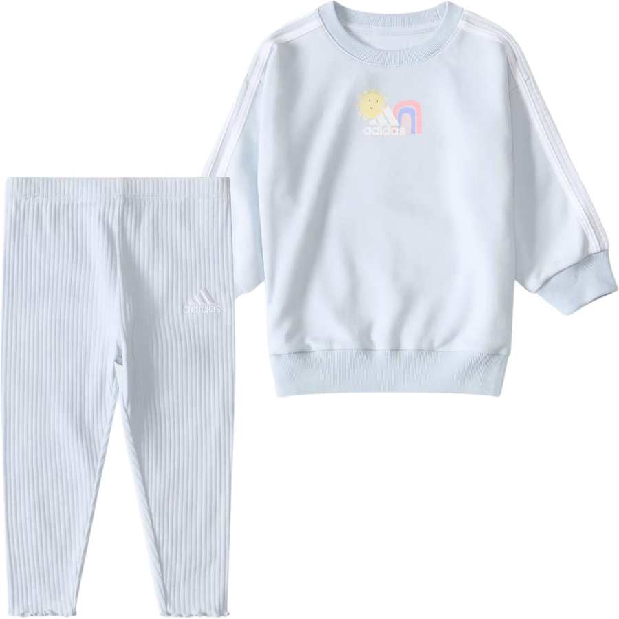Adidas Adidas Kids' Apparel Ft Crew Neck Rib Legging Set Casual Sportswear Light Blue Infant And Toddler