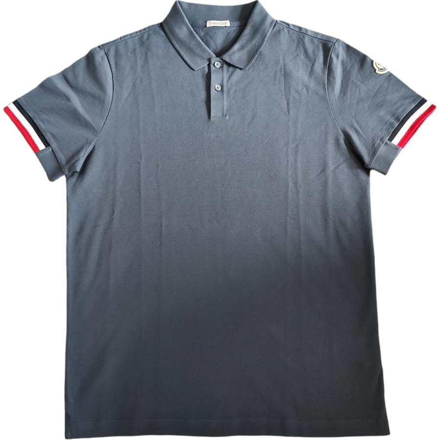 Moncler Polo Shirts Men's Gray Polo Collar Moderate Other