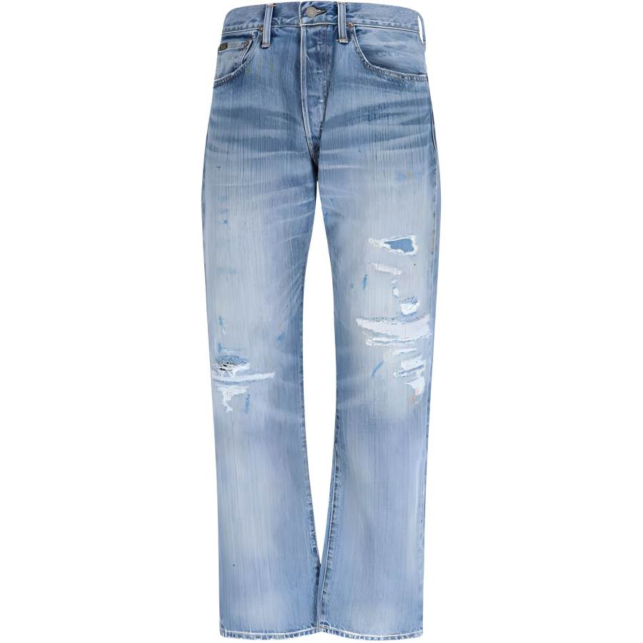 Polo Ralph Lauren Distressed Straight Leg Jeans