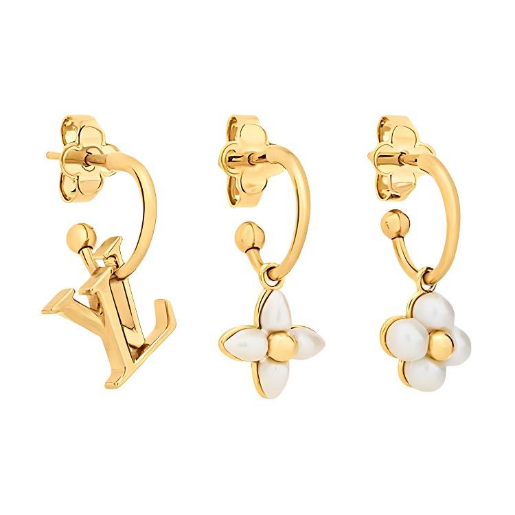 LOUIS VUITTON Lv M01025 Lv Floragram Earrings