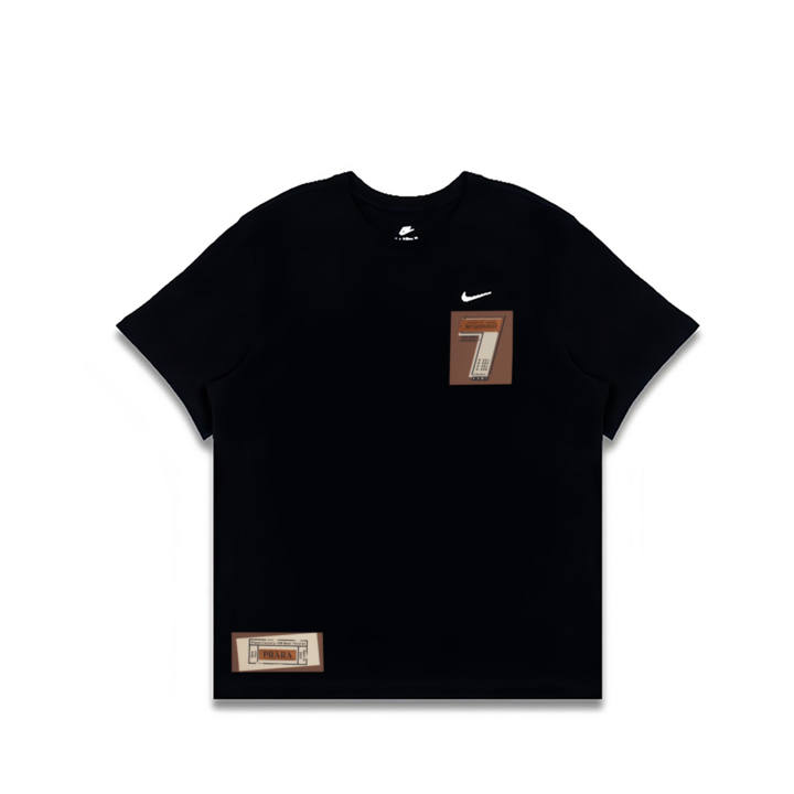 Nike Nike T Shirts Men's Black Crew Neck Moderate Straight Fit