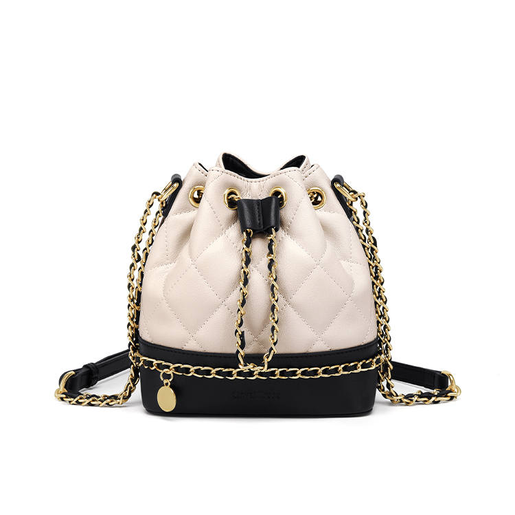 CinvaiKrose Cow Leather With Synthetic Leather Shoulder Bag Small Women's Multicolor