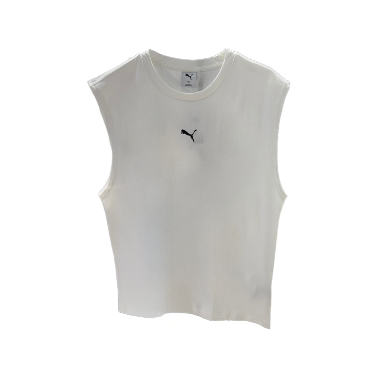 PUMA Tank Tops Men's White Crew Neck Moderate Other