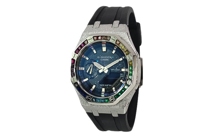 CASIO CASIO Custom Collection Quartz Movement Fluoroelastomer Strap Watch Men's Watches Black Dial