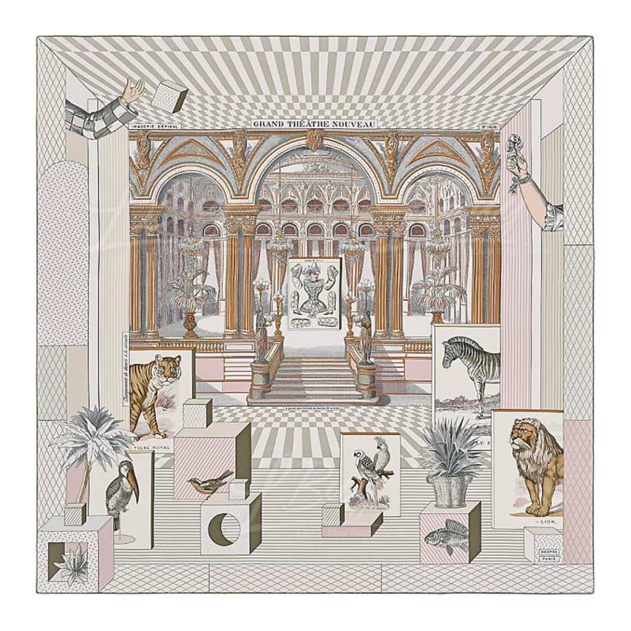 HERMES HERMES Scarves Women's Elephant Gray