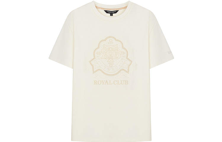 Teenie Weenie T Shirts Women's Ivory Crew Neck Moderate Straight Fit