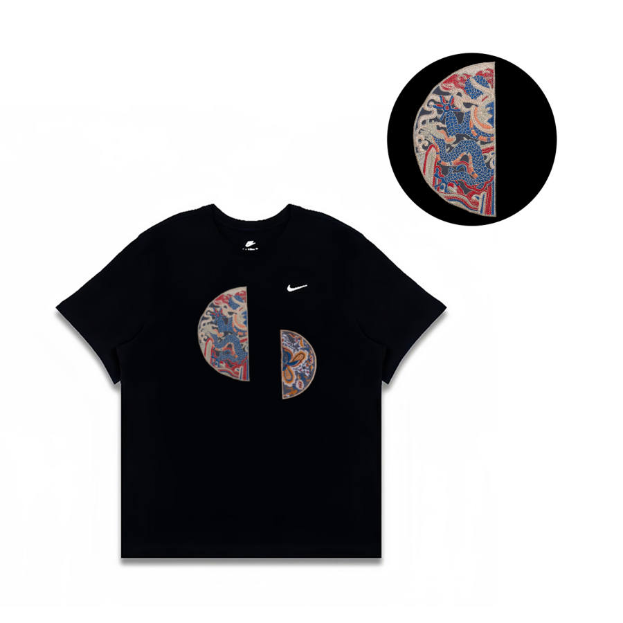 Nike Nike T Shirts Men's Black Crew Neck Moderate Straight Fit