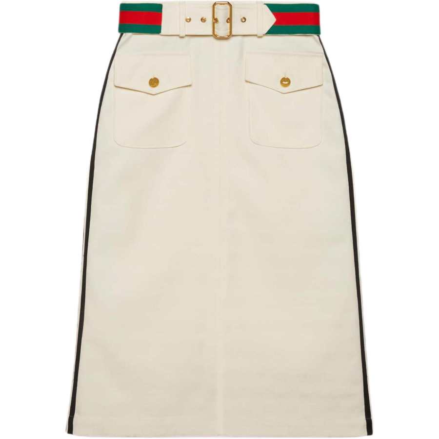 GUCCI x Adidas Originals SS22 Casual Long Skirt Women's White