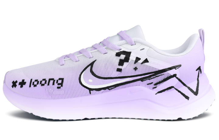 Nike Nike Downshifter 12 Comfortable Slip Resistant Abrasion Resistant Low top Casual Running Shoes Unisex White Purple