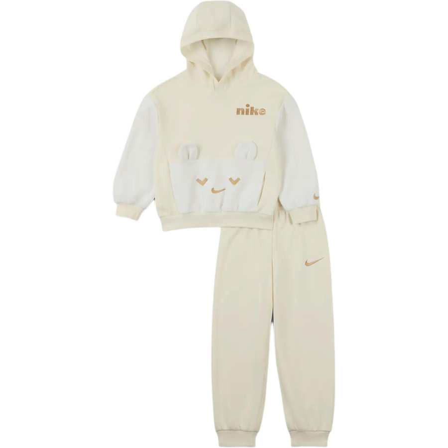 Nike Nike Casual Sportswear Cozy Comfort Soft Fleece Lined Knitted Fabric Light Ivory White Children Aged 3 7 Years Old