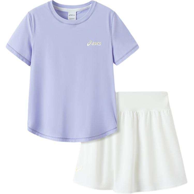 ASICS Children Aged 3 7 Years Old Asics Skirt Set Sports Performance 2 Piece Set Purple