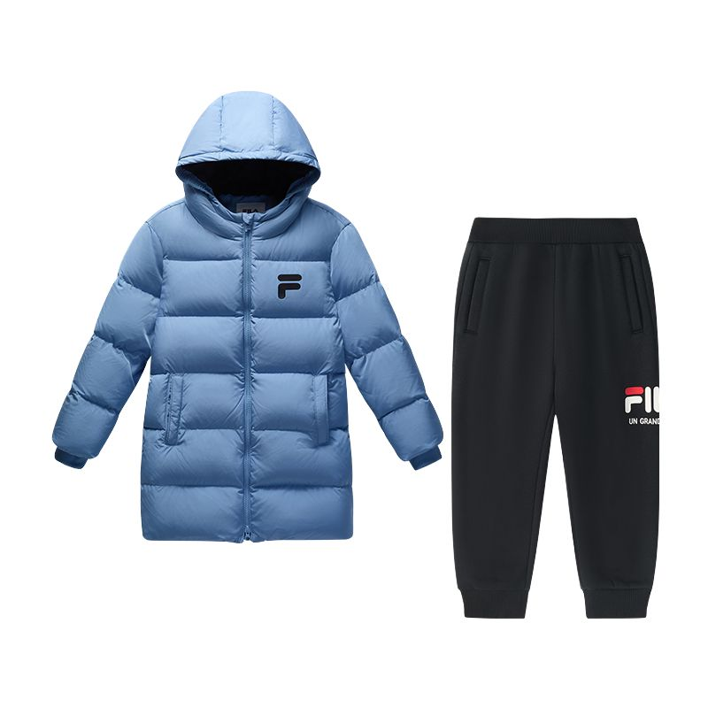 FILA KIDS Casual Sportswear FW24 Vintage Gray Blue Teenagers