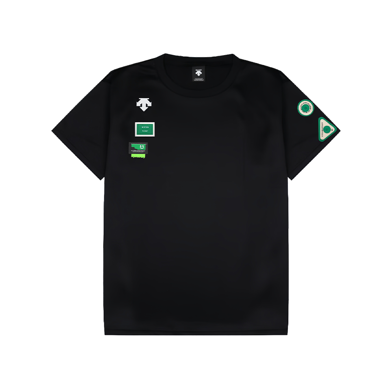 DESCENTE T Shirts Unisex Black Crew Neck Moderate Straight Fit