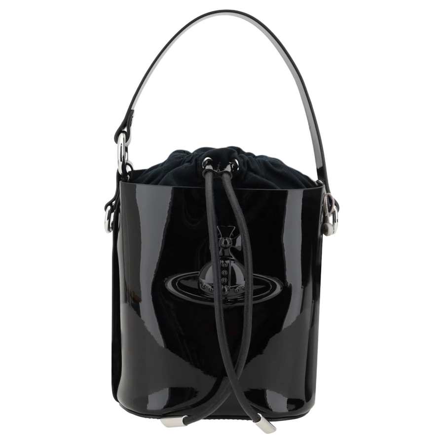 Vivienne Westwood DAISY Calfskin Bucket Bag, Shoulder Bag Women's Black