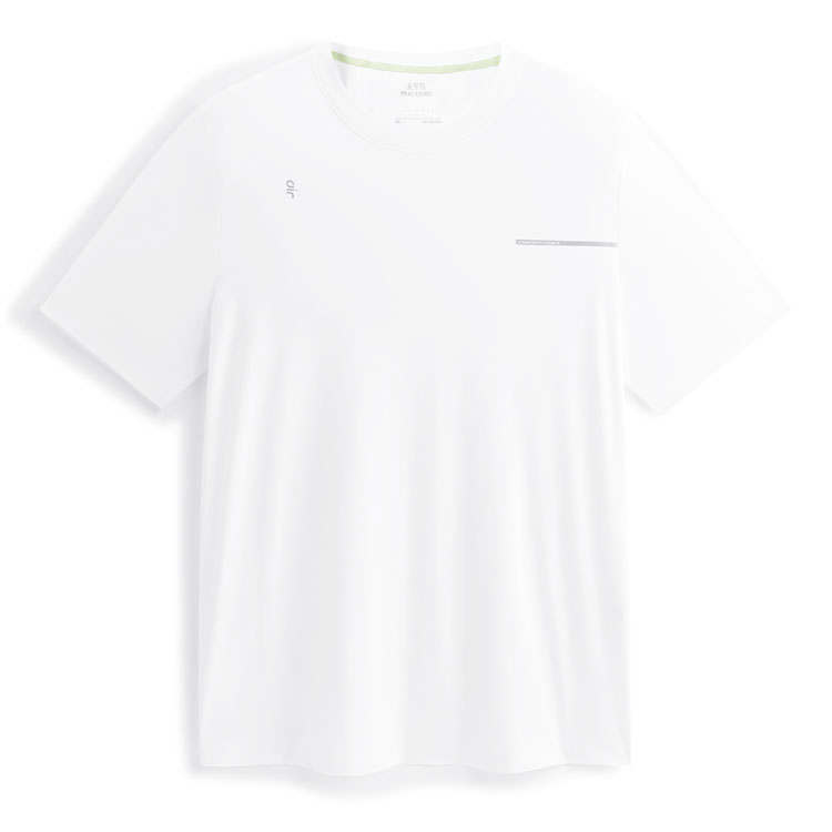 PEACEBIRD MEN T Shirts Men's Frost White Green 1 Crew Neck