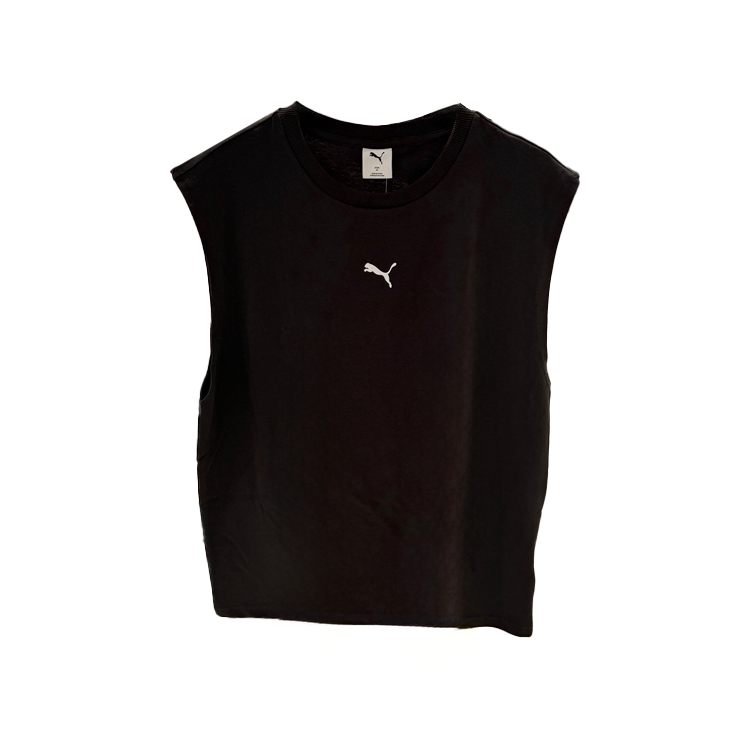 PUMA Tank Tops Men's Black Crew Neck Moderate Straight Fit