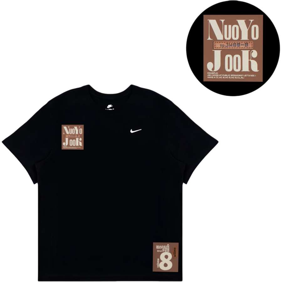Nike Nike T Shirts Men's Black Crew Neck Moderate Straight Fit