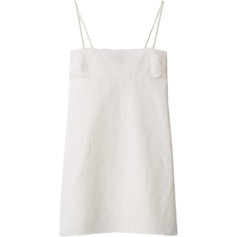 MIU MIU SS25 Slip Dress Women's Ivory White