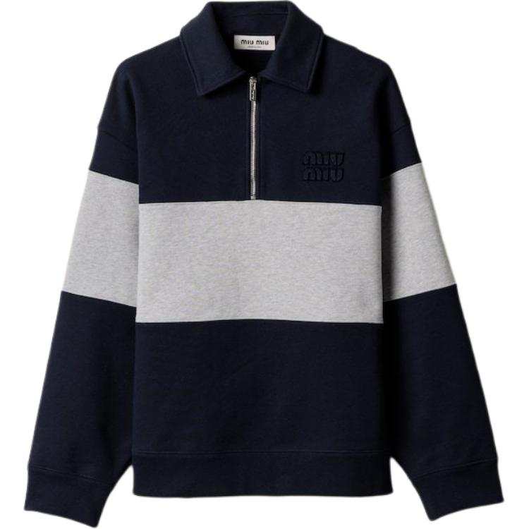 MIU MIU Two Toned Long Sleeved Polo Shirt