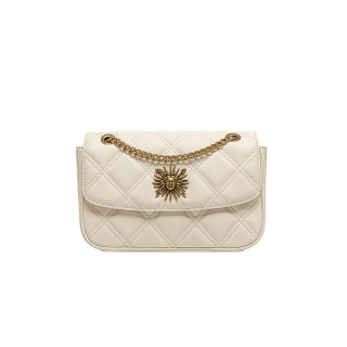 VANESSA HOGAN Cow Leather Chain Underarm Shoulder Bag, Crossbody Bag Women's White
