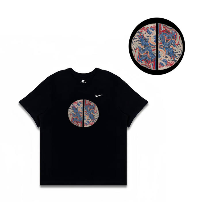 Nike Nike T Shirts Men's Black Crew Neck Moderate Straight Fit