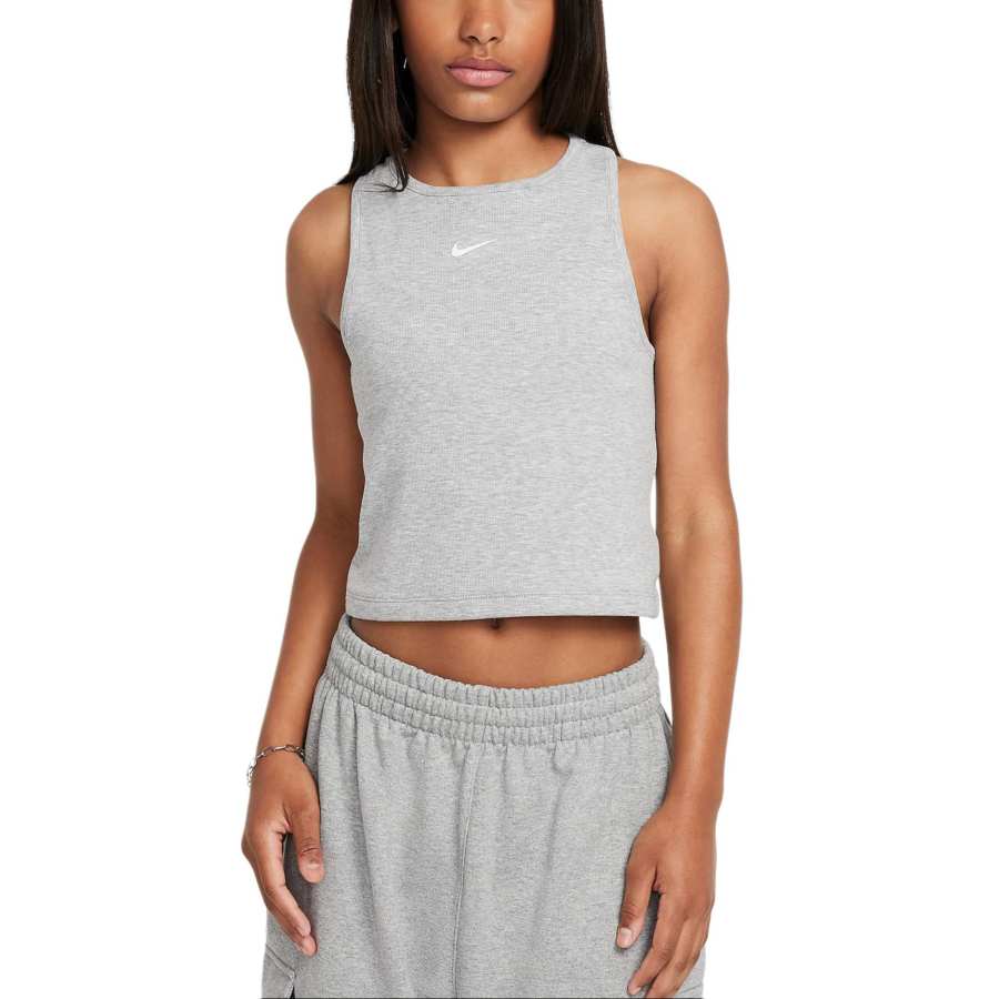 Nike Nike Tank Top Sportswear Girls' Ribbed Tank Top Dark Gray Heather Teenagers