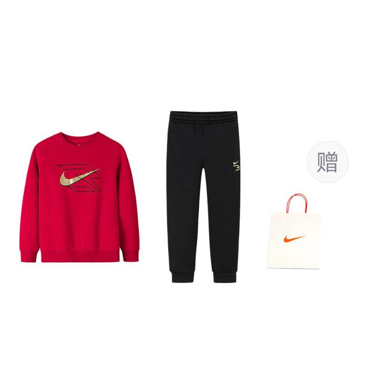 Nike Nike Casual Sportswear 3Brand Preppy Red Teenagers