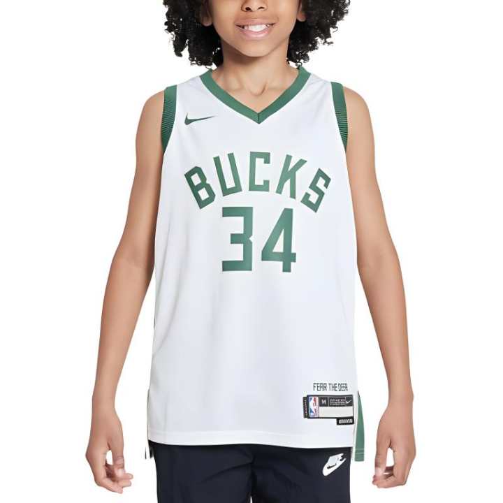 Nike Nike x NBA Tank Top Dri FitMilwaukee Bucks 2022/23 Association Edition Swingman White Teenagers