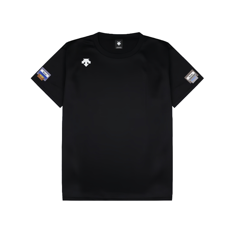 DESCENTE T Shirts Unisex Black Crew Neck Moderate Straight Fit