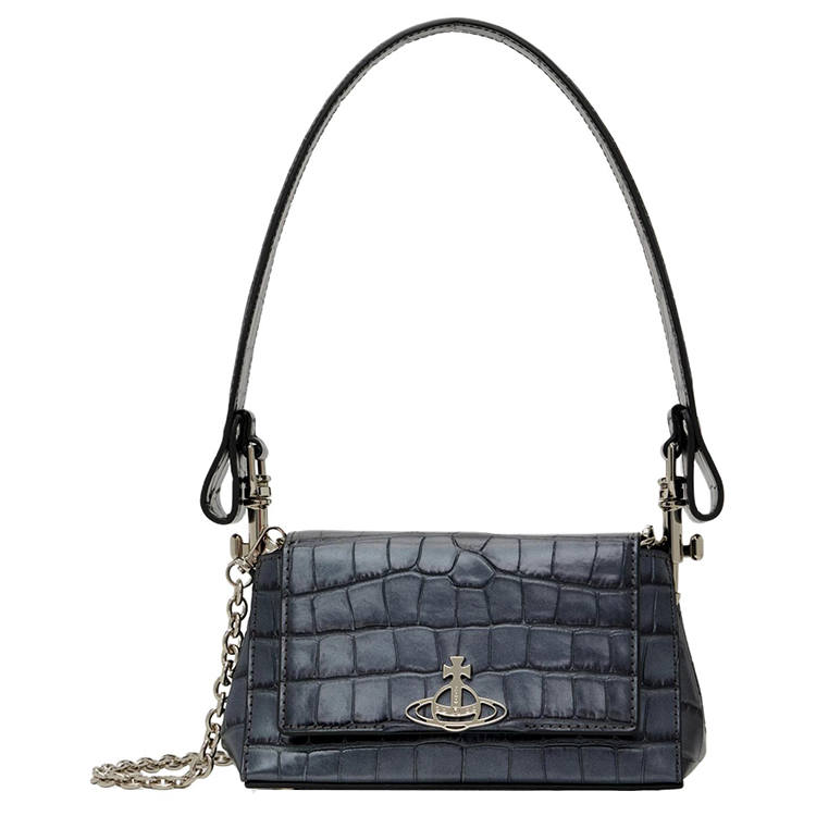 Vivienne Westwood Cow Leather One Shoulder Handbag Women's Black