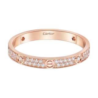 CARTIER LOVE 18K Rose Gold, Diamond Rings Unisex Rose Gold