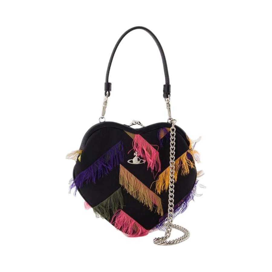 Vivienne Westwood Viscose Blend With Acetate Fiber Heart Shaped Handbag Women's Multicolor