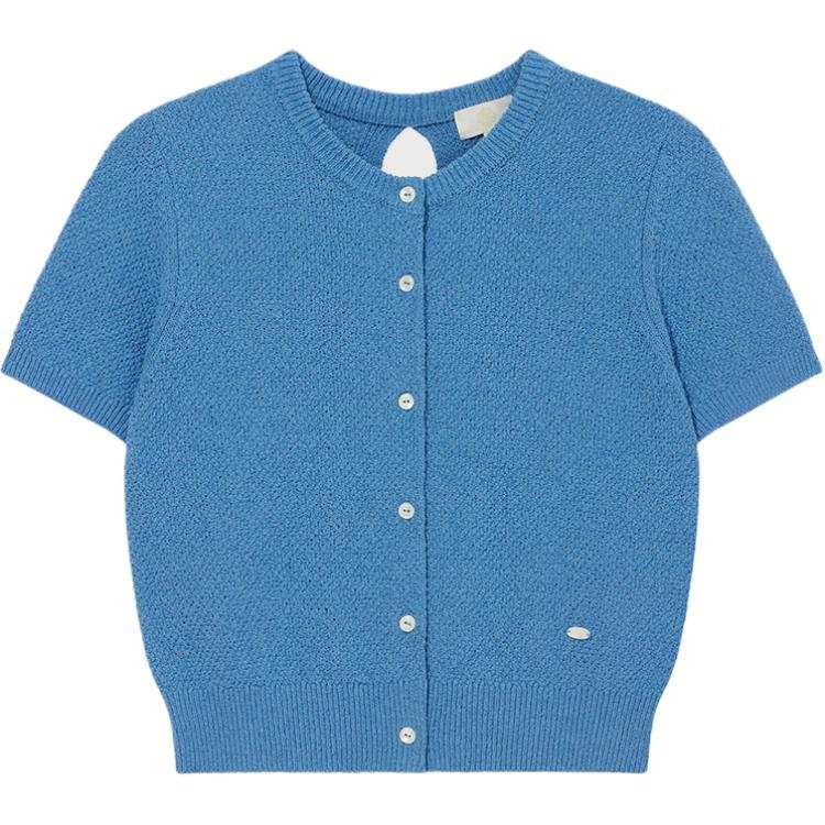 COVERNAT T Shirts Women's Blue Crew Neck Moderate