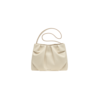 VANESSA HOGAN Vh Classic Series Cow Leather Crinkle Bag, Shoulder Bag Women's Ecru