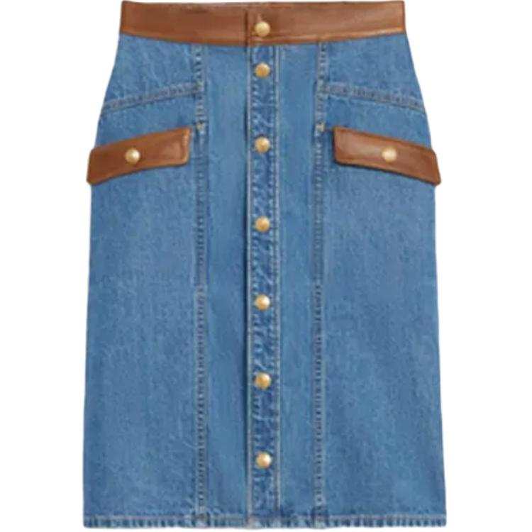 CELINE FW21 Denim Short Skirts Women's Blue