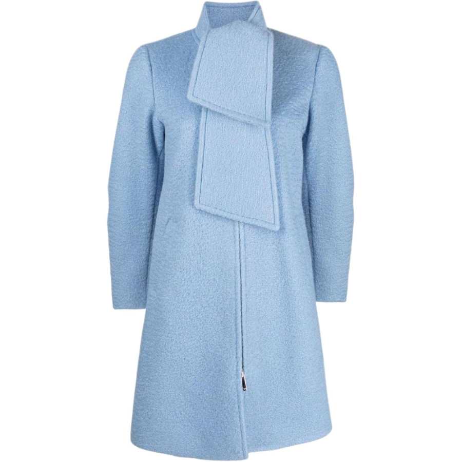 EMPORIO ARMANI Coats Women's Blue Scarf Collar Moderate